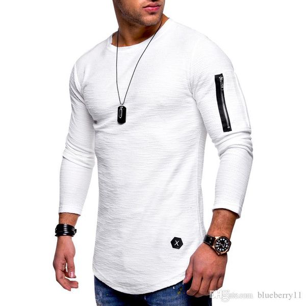 

men's t-shirts summer men o neck long sleeve casual solid black white gray hip hop t-shirts m-3xl rk3l, White;black