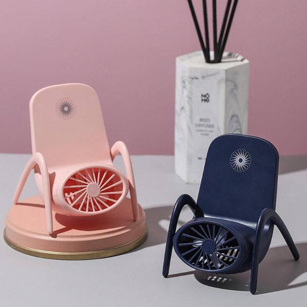 

mobile phone bracket fan creative deskportable mini chair with led light usb electric ventilator for summar other home decor