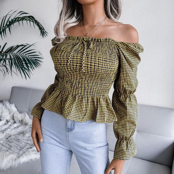 

women's blouses & shirts korean clothes blouses womens slash-neck striped print tshirts long sleeve casua elegant office shir, White