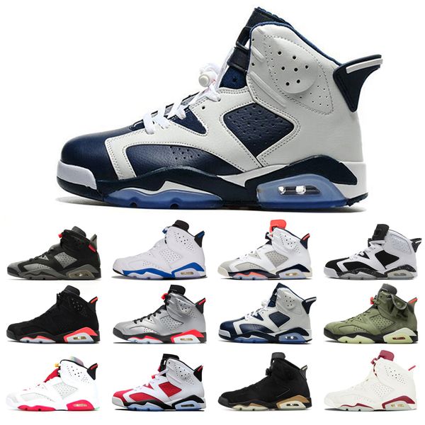 

man's basketball shoes 6s high cut alternate angry bull black cat infrared dmp hare marron olympic oreo sport blue unc white infared wh