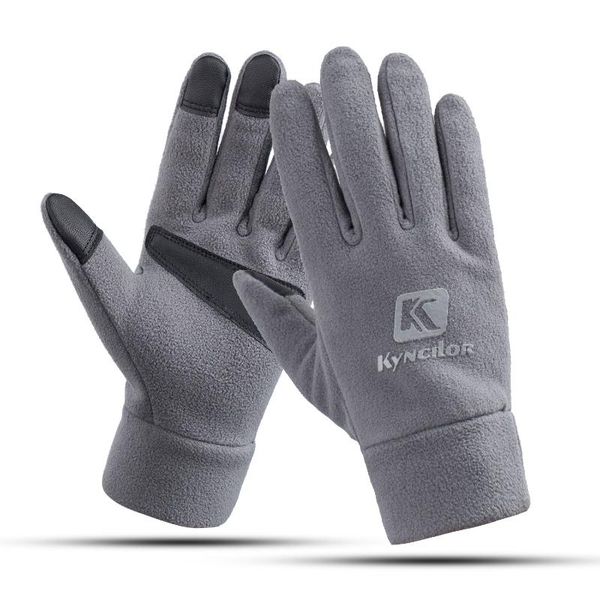 

men women winter thermal fleece touchscreen gloves cycling for hiking camping skiing running, Black