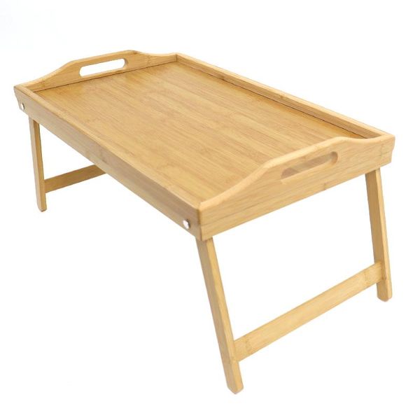 

camp furniture bamboo bed tray for eating, breakfast in with folding legs and handles table bedroom, chair & sofa