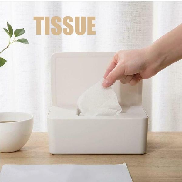 

tissue boxes & napkins wet wipes dispenser holder storage box case with lid dustproof for home office hogard