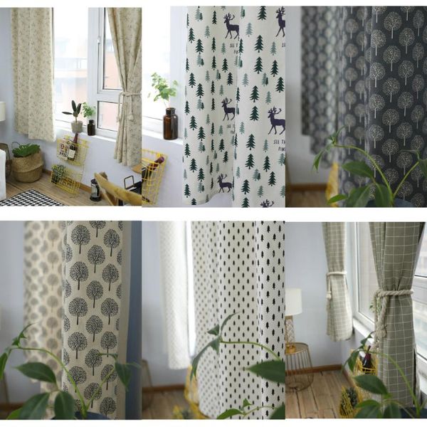 

curtain & drapes lychee nordic style window blackout grey linen shade curtains 140x215cm for living room bedroom drape