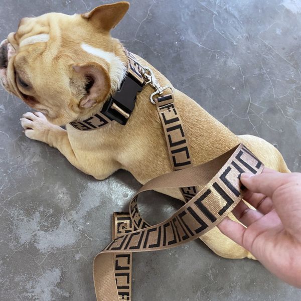 

classic letter pattern dog collars pet leashes vest-style chest strap