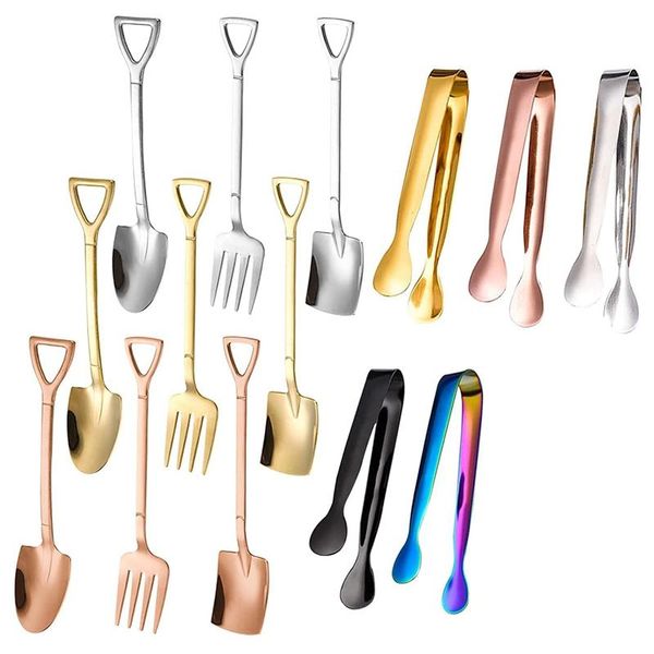 

spoons small shovel spoon fork set,pointed spoons,shovel shaped and spoons,small tongs for party bistro cocktail