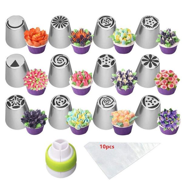 

23pcs stainless steel nozzles icing piping tip cake decorating tool pastry bag cream spout for baking & tools