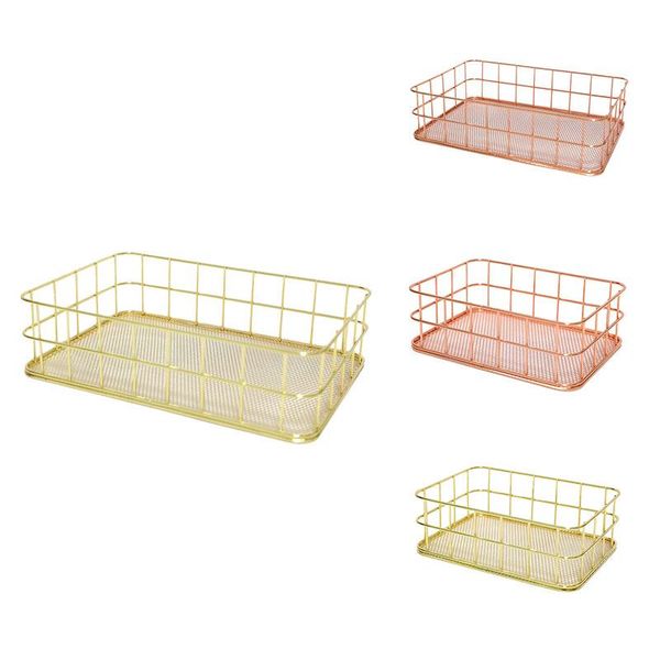 

storage baskets nordic iron art makeup organizer basket eyeliner brush set cup dressing table box