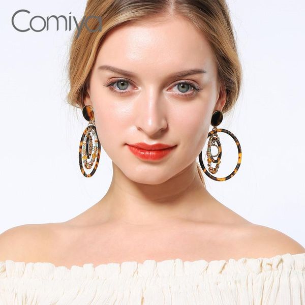 

comiya lovely drop earrings zinc alloy circles long dangle earring for women glasses feminino jewlery femme bijoux accessories & chandelier, Silver