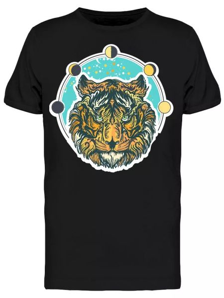 

tiger head art graphic tee men's -image by shutterstock, White;black