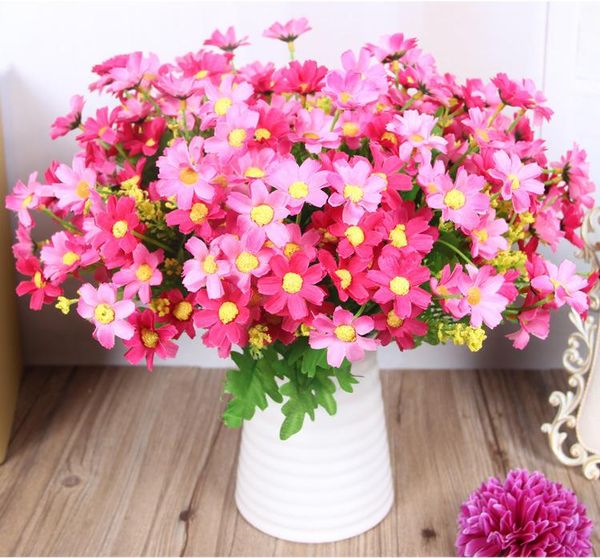 

decorative flowers & wreaths 7 branch 28 heads cute silk daisy artificial flower fake bouquet home room wedding decoration diy headdress