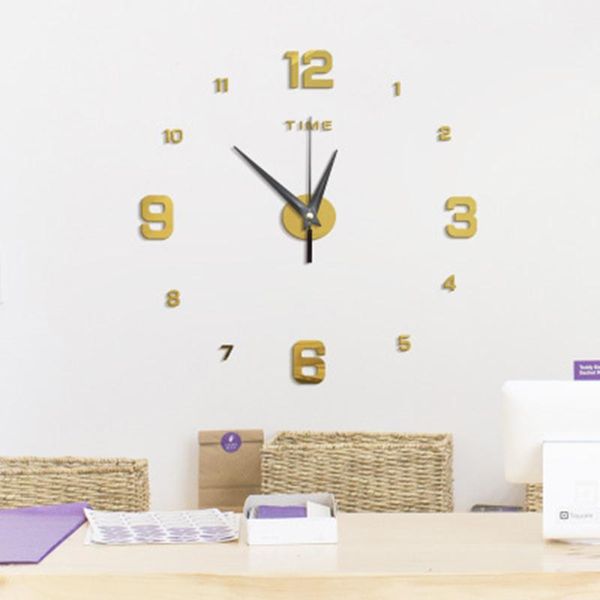 

wall clocks modern design quartz 3d medium watches diy mirror needles stickers home decoration living room