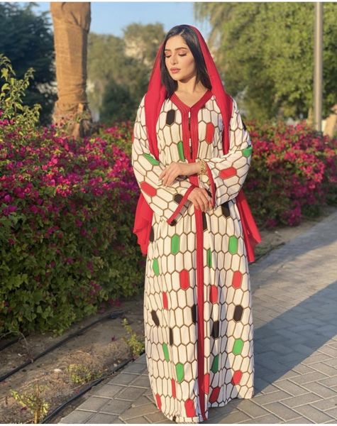

ethnic clothing arabic hijab dress muslim women 2021 fashion v neck long sleeve plaid print abaya turkish loose islamic, Red