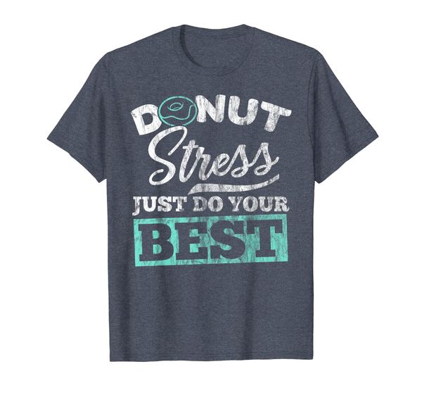 

funny teacher testing shirt donut stress just do your best, White;black