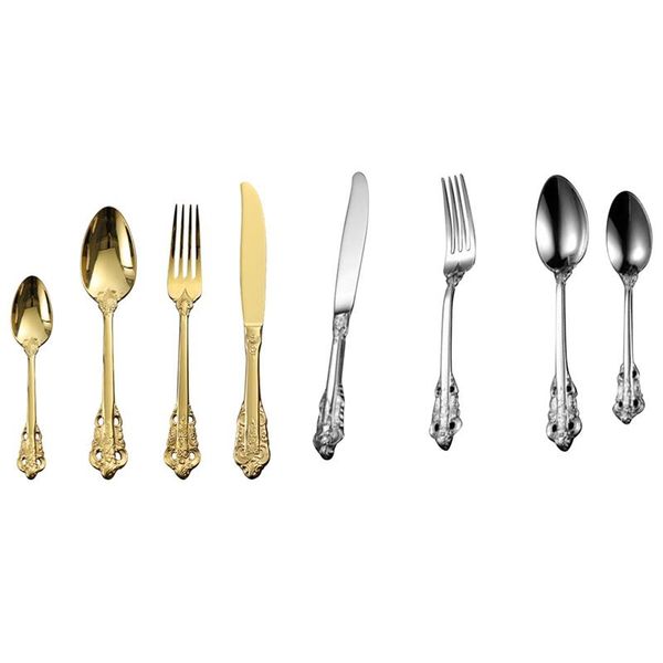 

stainless steel flatware set, dinnerware cutlery tableware silverware western fork knife sets