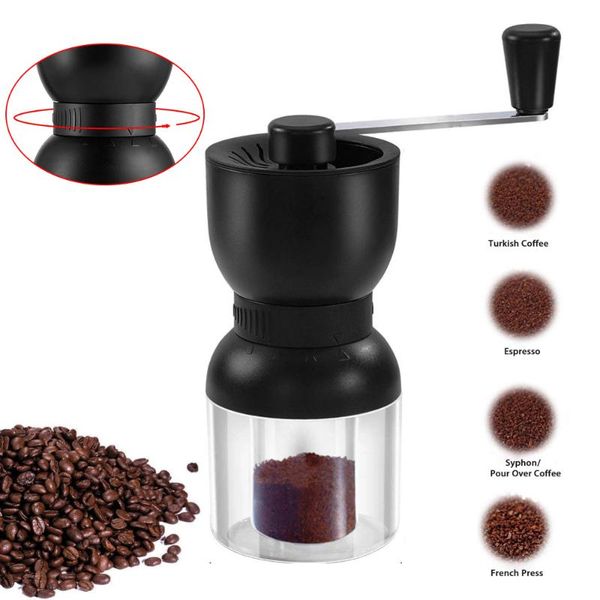 

manual coffee grinders grinder 4-speed adjustable two containers hand crank household kitchen tool crusher bean