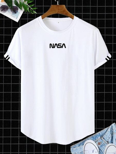 

men letter graphic tee o72a#, White;black