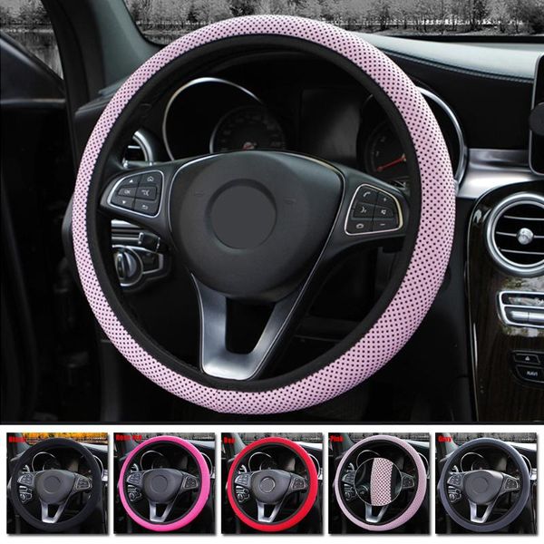 

steering wheel covers 38cm universal car cover skidproof auto steering- anti-slip embossing leather car-styling accessories