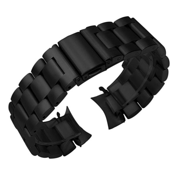 

watch bands 22mm curved connector stainless steel strap for samsung galaxy 46mm gear s3 classic frontier band wrist bracelet 46, Black;brown