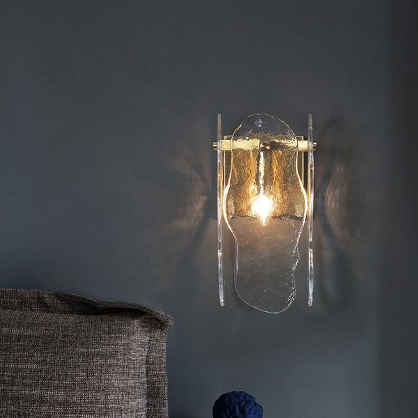 

wall lamp modern glass creative water ripple transparent bedroom living room household simple