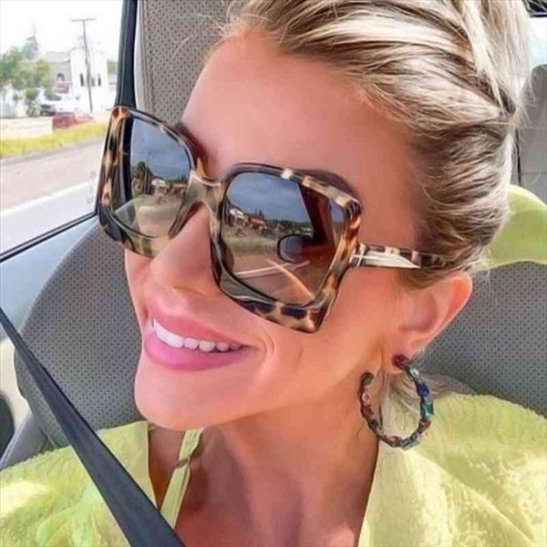 

vintage oversized sunglasses women luxury brand square sun glasses female retro leopard fashion designer gradient oculos de sol, White;black