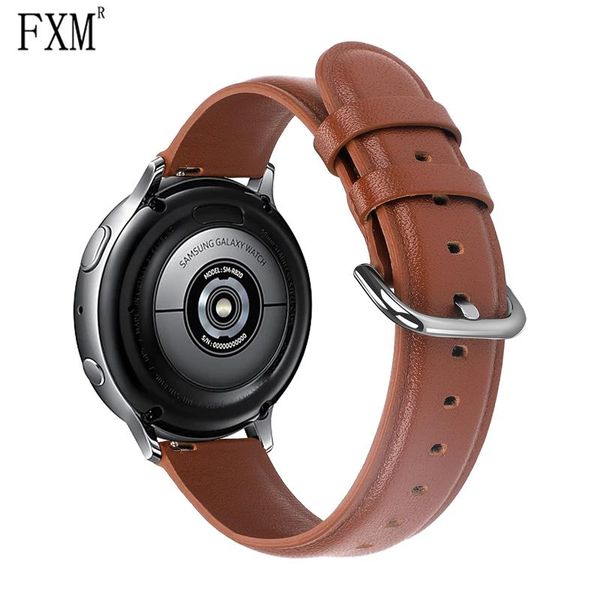 

watch bands galaxy 46mm 42mm genuine leather watchband for samsung active 20mm active2 40mm 44mm quick release band steel clasp strap, Black;brown