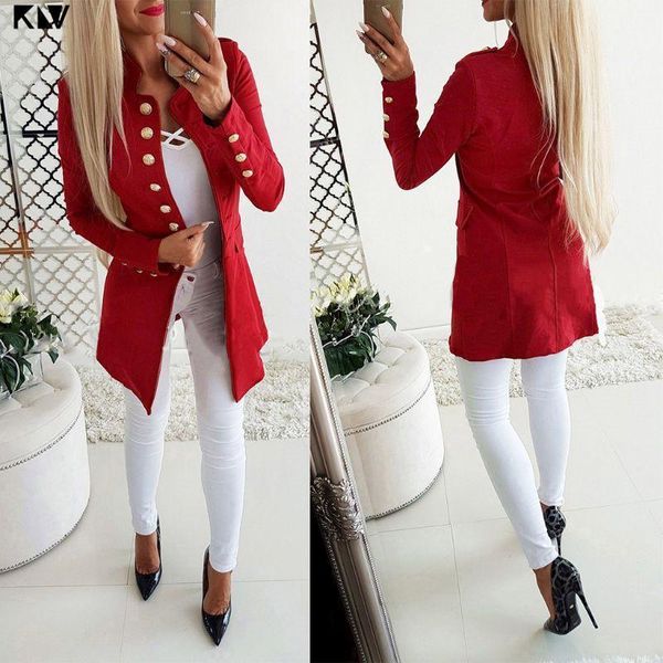 

women's button open front suit blazer ladies office work jacket coat1, Black;brown