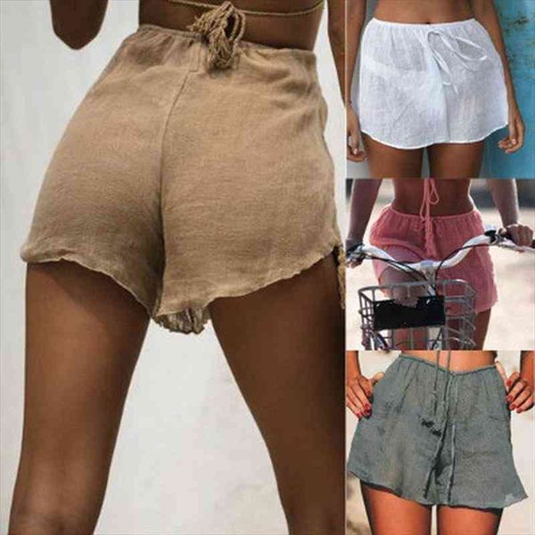 

high waist beach beachwear cover womens shorts up solid color swimwear, White;black