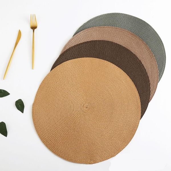 

mats & pads 38cm round placemat kitchen dining table steak pad anti-scalding insulation nordic el restaurant home decor