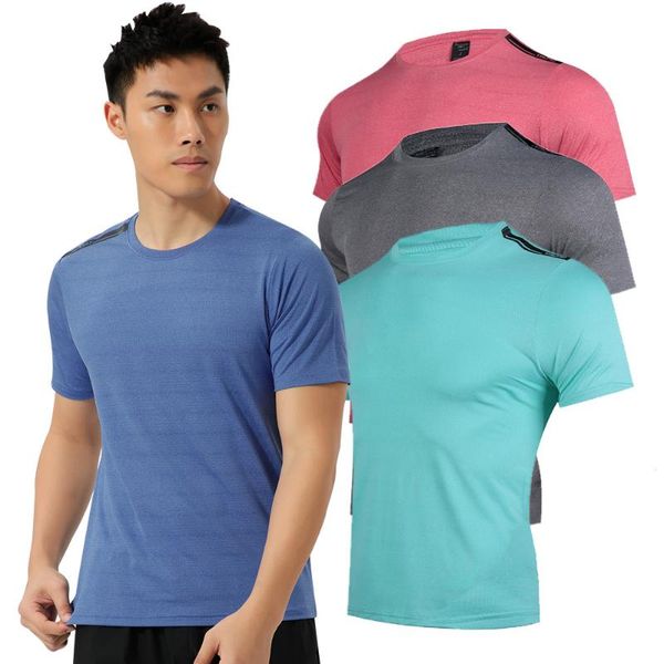

running jerseys summer shirts breathable sport t-shirts fitness gym clothing compression leisure sports shirt round neck t for men, Black;blue