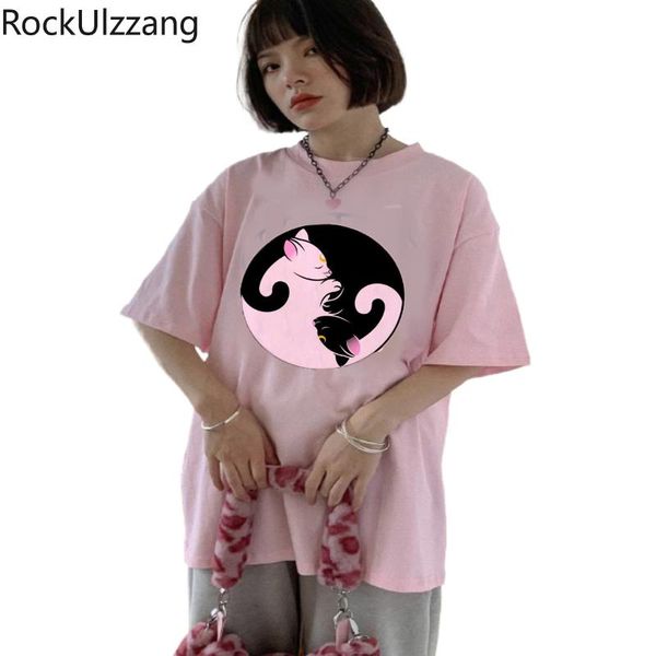 

plus oversized summer pink t-shirt women teenager cute lolita girl sailor kawaii t shirt cartoon tee anime graphic print 90s women's, White