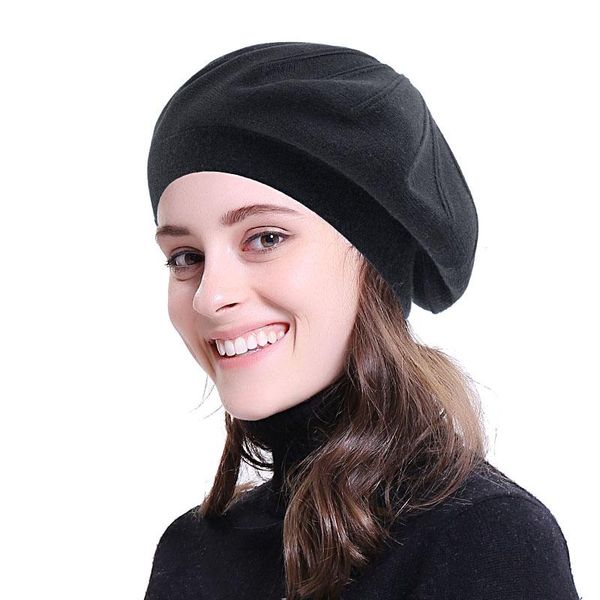 

beanies geebro winter wool blend fashion berets women solid color slouchy hats girls soft casual caps female comfortable bonnet