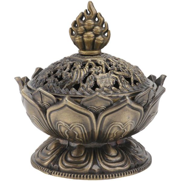 

fragrance lamps 1pc censer lotus shaped incense burner holder decor light brown