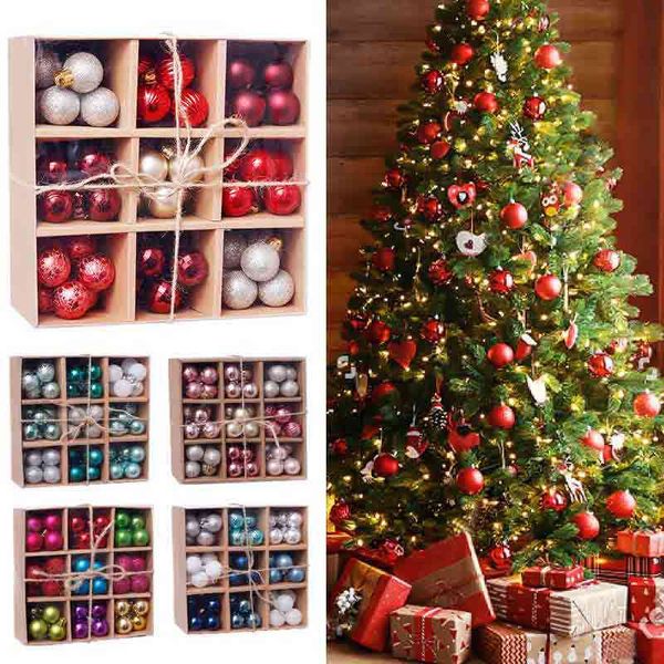 3cm / 99 pcs bola de natal bola de presente conjunto árvore ornamentos alegre feliz ano novo casa decoração