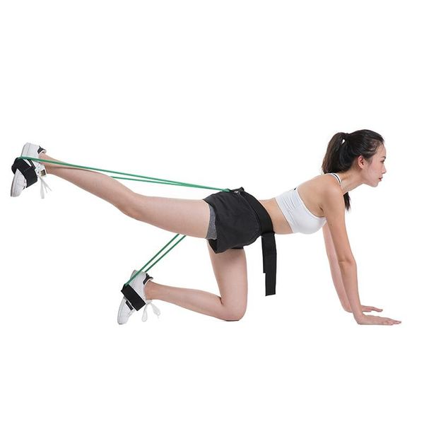 

women's fitness resistance band adjustable belt pedal exerciser for hip muscles yoga stretch bands