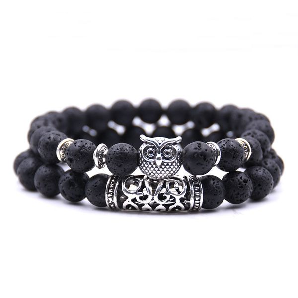 

70% off selling suit bracelet multicolor owl natural stone bracelet, Black