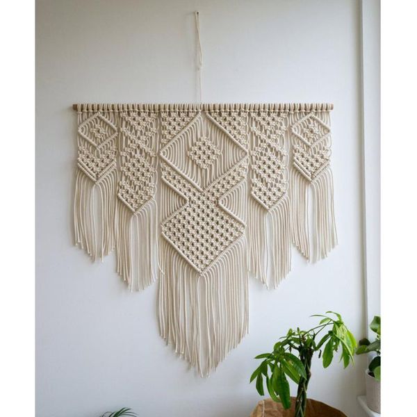 

tapestries asymmetrical tapestry boho room decoation bedside background bohemia wedding accessories handmade macreme t12