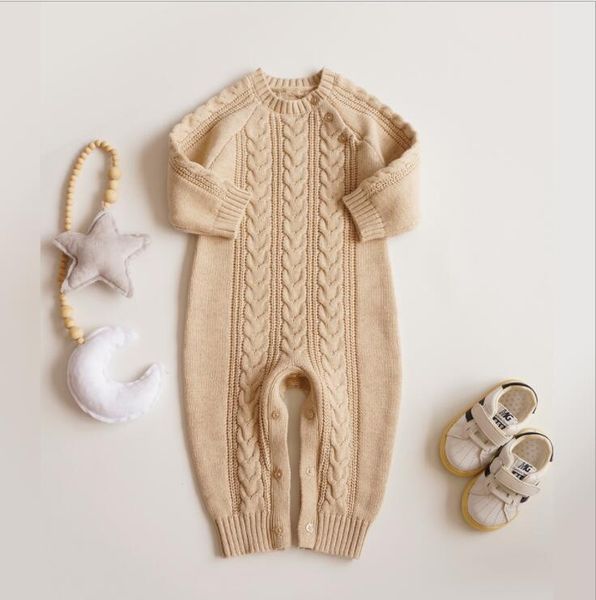 

rompers 2021 boys girls knitted cotton full sleeve autumn babys jumpsuit, Blue