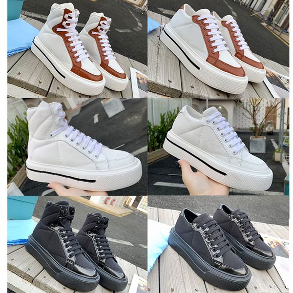 2021 Designer-Plateau-Sneaker Macro Re-Nylon und gebürstetes Leder High-Top-Sneakers Low-Top-Trainer für Herren Damenstiefel 35-46 287