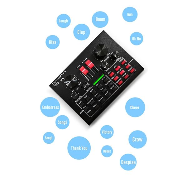 Scheda audio PRO Live Mixer audio Bluetooth 15 modalità multiple Effetti sonori per telefoni di computer Canto e registrazione