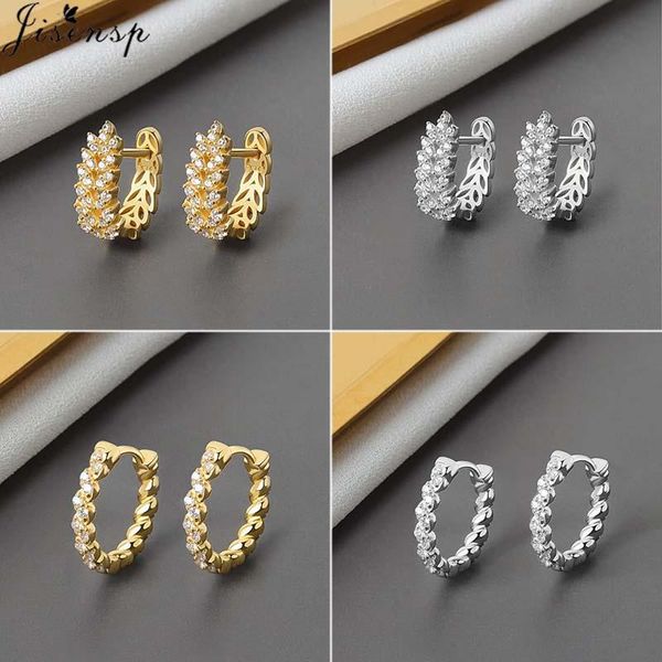 

hoop & huggie jisensp simple stylish earrings hoops women rhinestone twist band female cool accessories versatile jewelry gift, Golden;silver
