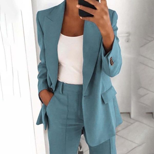

women's suits & blazers 2021 summer women loose blazer jacket long sleeve ladies elegant suit coat casual fashion button solid jacket#8, White;black