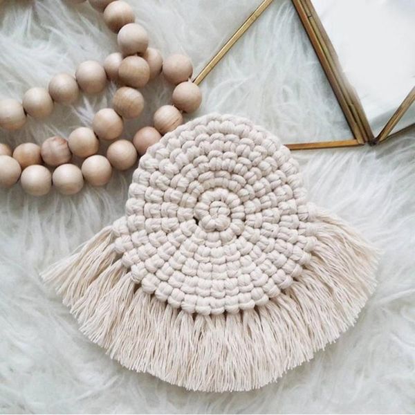 

mats & pads fashion northern europe macrame cup pad tablecloth table mat pure handmade cotton braid non-slip insulation for kitchen