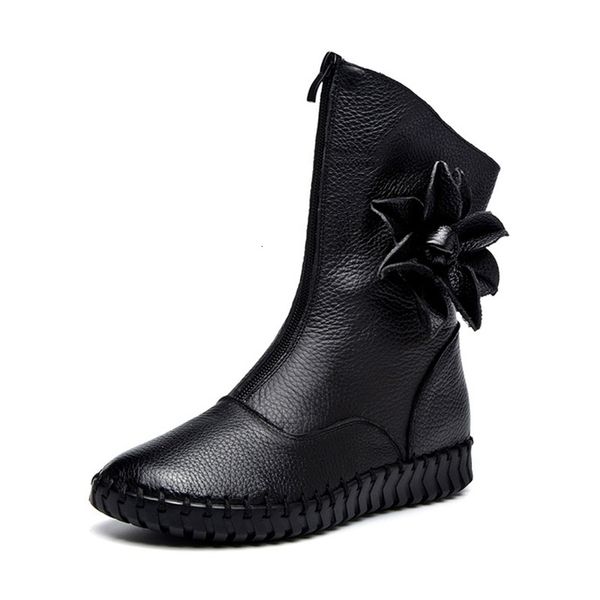 

beyarne shoes luxury snow fashion flowers mar boots brand design retro handmade women lady flat fkol, Black