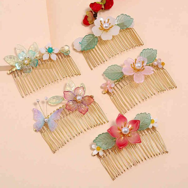 

chinese style products national classical court headdress hair comb wrapped flower hairpin design sense ancient costume insert