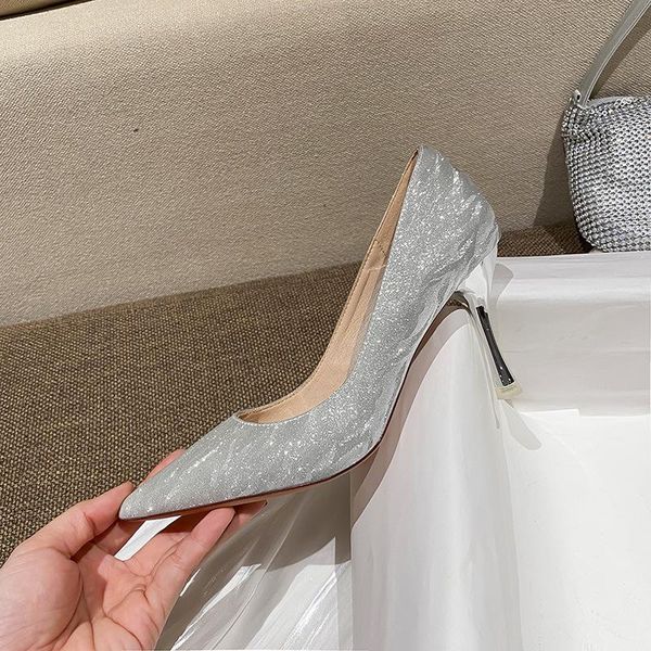 

dress shoes summer sandals women 2021 fashion stiletto large size one word buckle high heels, Black