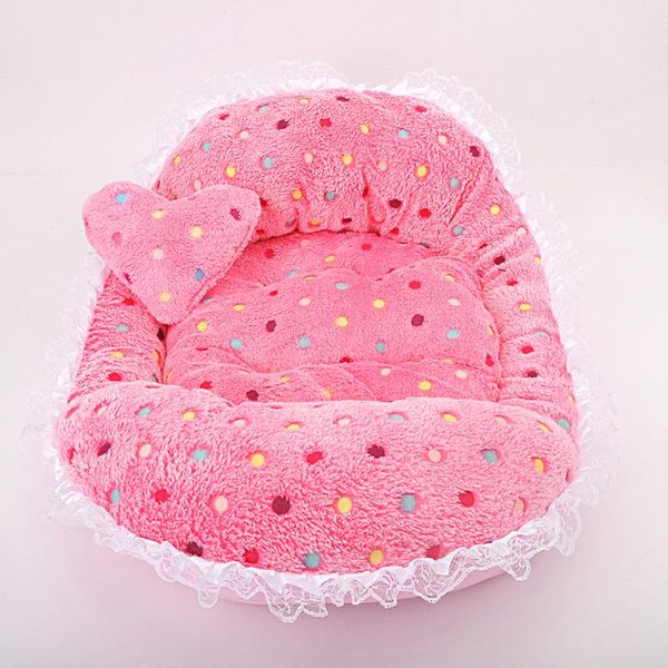 

teddy nest autumn and winter pet kennel lace wave dot yuanbaowo decor coffee five star kennels & pens