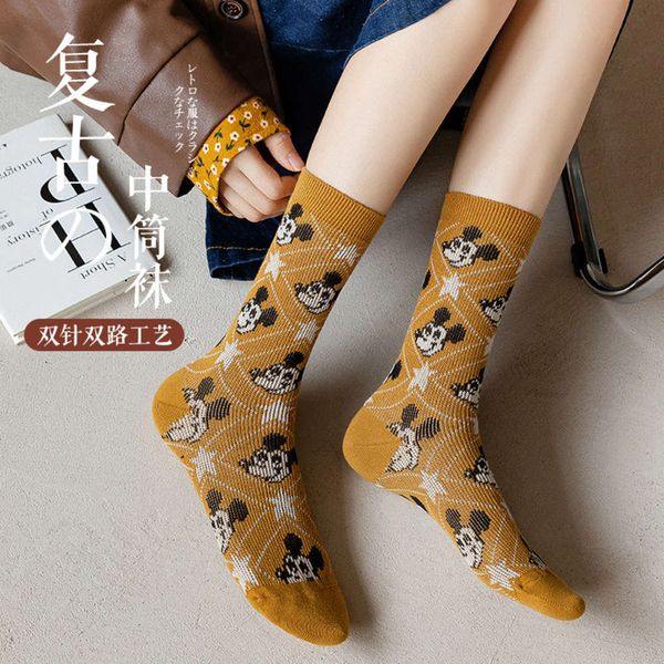 

autumn winter middle double lattice fashion, Black;white