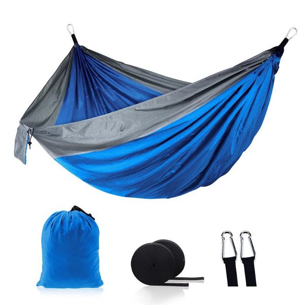 

camping hammock double and single portable lightweight nylon parachute for backpacking travel beach backyard ter outdoor gadgets