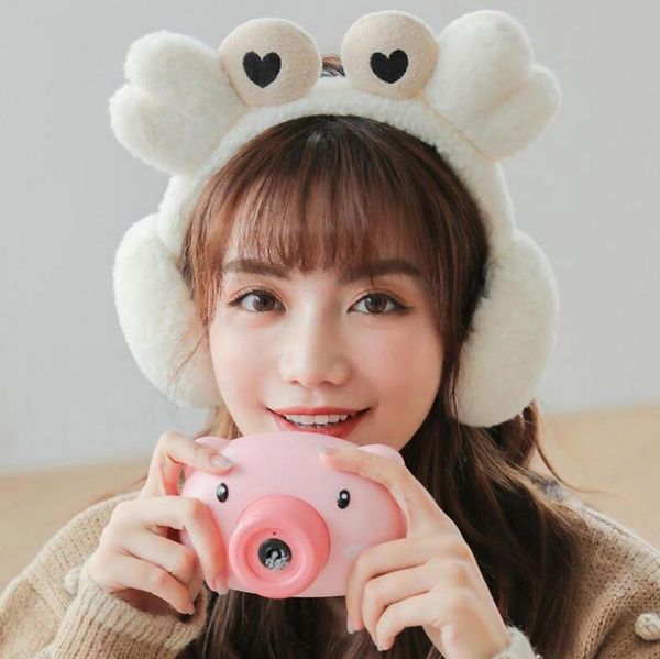 

berets earmuffs winter warm plush riding windproof and warmth removable ear bag, Blue;gray